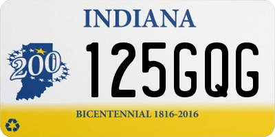 IN license plate 125GQG