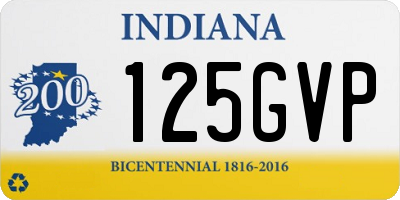 IN license plate 125GVP