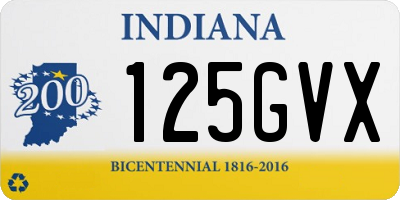 IN license plate 125GVX