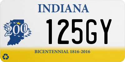 IN license plate 125GY