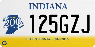 IN license plate 125GZJ