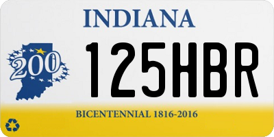 IN license plate 125HBR