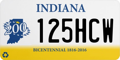 IN license plate 125HCW