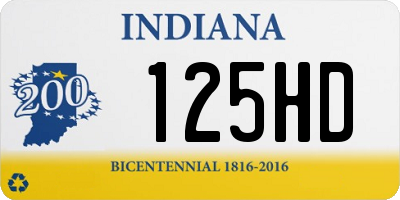IN license plate 125HD