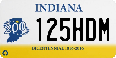 IN license plate 125HDM
