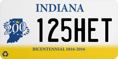 IN license plate 125HET