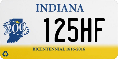 IN license plate 125HF