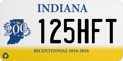 IN license plate 125HFT