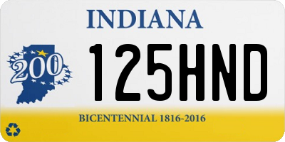 IN license plate 125HND