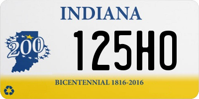 IN license plate 125HO