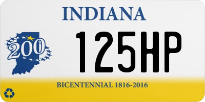 IN license plate 125HP