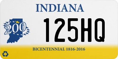 IN license plate 125HQ