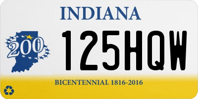 IN license plate 125HQW