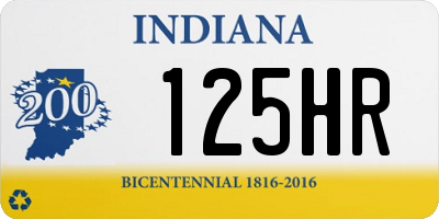 IN license plate 125HR