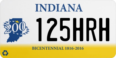 IN license plate 125HRH