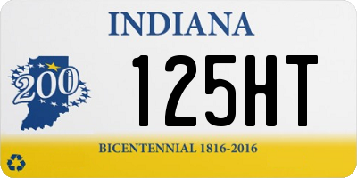 IN license plate 125HT