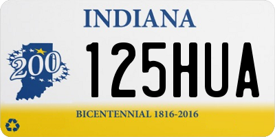 IN license plate 125HUA