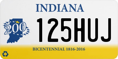 IN license plate 125HUJ