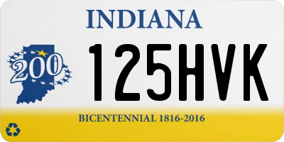 IN license plate 125HVK