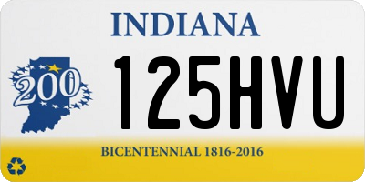 IN license plate 125HVU