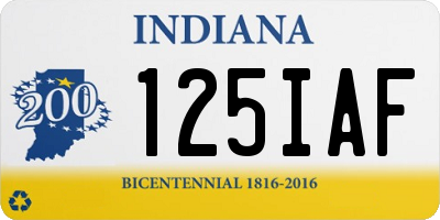 IN license plate 125IAF