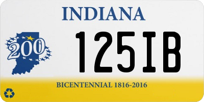 IN license plate 125IB