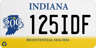 IN license plate 125IDF