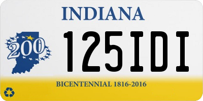 IN license plate 125IDI