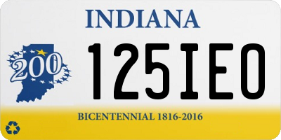 IN license plate 125IEO