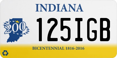 IN license plate 125IGB
