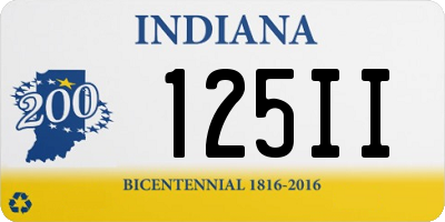 IN license plate 125II