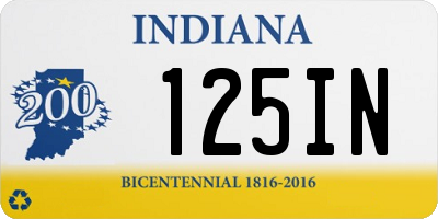 IN license plate 125IN