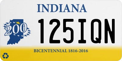IN license plate 125IQN