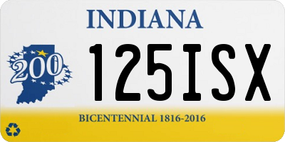 IN license plate 125ISX