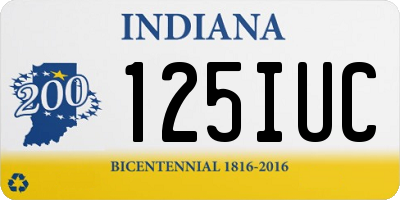 IN license plate 125IUC
