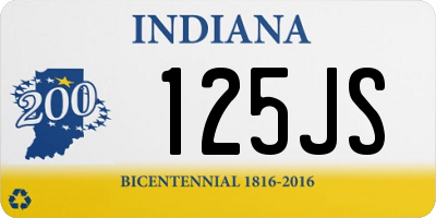 IN license plate 125JS