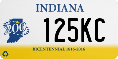 IN license plate 125KC