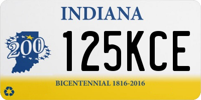 IN license plate 125KCE