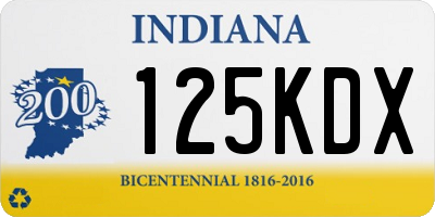 IN license plate 125KDX