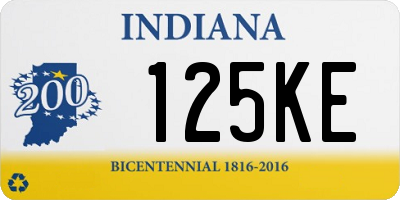 IN license plate 125KE