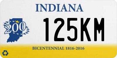 IN license plate 125KM