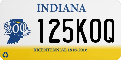 IN license plate 125KOQ