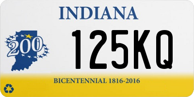 IN license plate 125KQ