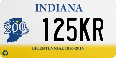 IN license plate 125KR