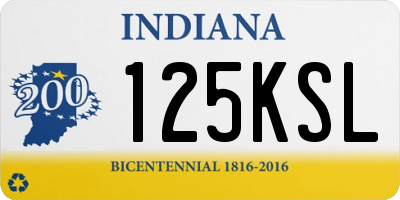 IN license plate 125KSL