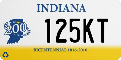 IN license plate 125KT