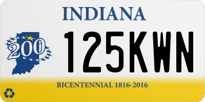 IN license plate 125KWN