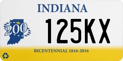 IN license plate 125KX