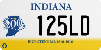 IN license plate 125LD