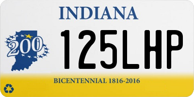 IN license plate 125LHP